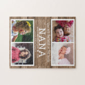 Rustic Wood Best Nana 4 Photo Collage Legpuzzel (Horizontaal)
