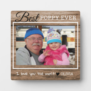 Rustic Wood Best Poppy Ever Grandpa Foto Fotoplaat