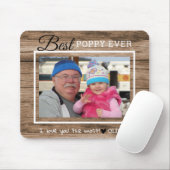 Rustic Wood Best Poppy Ever Grandpa Foto Muismat (Met muis)