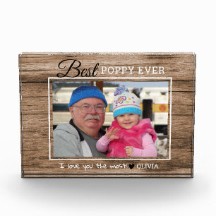 Rustic Wood Best Poppy Ever Grandpa Fotoblokken