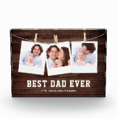 Rustic Wood Beste vader ooit Collage Vaderdag Fotoblokken (Voorkant)