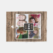 Rustic Wood Beste vader ooit Foto Collage Fleece Deken (Voorkant (Horizontaal))