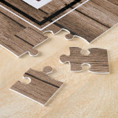 Rustic Wood Beste vader ooit Foto Collage Legpuzzel (Zijkant)