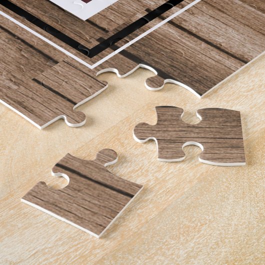 Rustic Wood Beste vader ooit Foto Collage Legpuzzel (Zijkant)