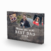 Rustic Wood Beste vader op vaderdag Fotoblokken (Rechts)