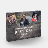 Rustic Wood Beste vader op vaderdag Fotoblokken (Links)