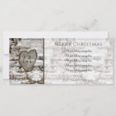 Rustic Wood Birch Bark Heart Familie Foto's (Achterkant)