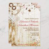 Rustic Wood Birdcage Wedding Uitnodiging (Voorkant / Achterkant)