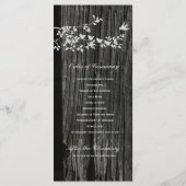 Rustic Wood Birds Wedding Programma Programmakaart (Achterkant)