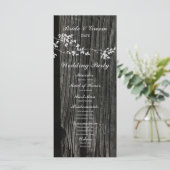Rustic Wood Birds Wedding Programma Programmakaart (Staand voorkant)