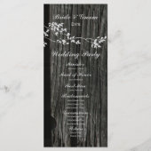 Rustic Wood  Birds Wedding Programma Programmakaart (Voorkant)