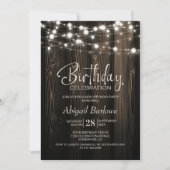 Rustic Wood Birthday Party Kaart (Voorkant)