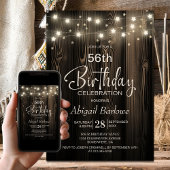 Rustic Wood Birthday Party Kaart