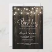 Rustic Wood Birthday Party Kaart (Voorkant)