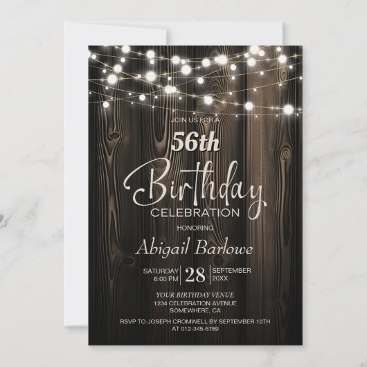 Rustic Wood Birthday Party Kaart (Voorkant)