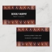 Rustic Wood Black met Shears Pattern Visitekaartje (Voorkant / Achterkant)