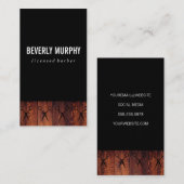 Rustic Wood Black met Shears Pattern Visitekaartje (Voorkant / Achterkant)