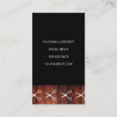 Rustic Wood Black met Shears Pattern Visitekaartje (Achterkant)