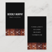 Rustic Wood Black met Shears Pattern Visitekaartje (Voorkant / Achterkant)