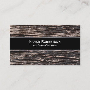 Rustic Wood & Black met zilveren rand Visitekaartje