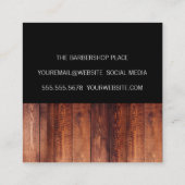 Rustic Wood Black Vierkante Visitekaartje (Achterkant)