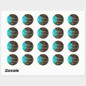 Rustic Wood Blauwgroen Daisy Wedding Favor Sticker (Vel)