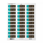 Rustic Wood Blauwgroen Gerber Daisy Adresetiketten Etiket (Full Sheet)