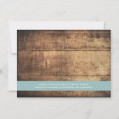 Rustic Wood Blue Bridal Shower Invitations Kaart (Achterkant)
