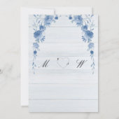 Rustic Wood  Blue Floral Elegant Save the Date (Achterkant)