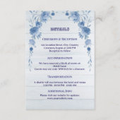 Rustic Wood  Blue Floral Elegant Wedding  Informatiekaartje (Voorkant)