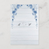 Rustic Wood  Blue Floral Elegant Wedding  Informatiekaartje (Achterkant)