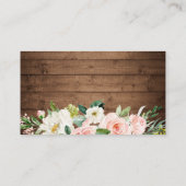 Rustic Wood Blush Floral Baby shower Diaper Raffle Informatiekaartje (Achterkant)