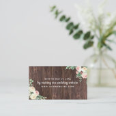 Rustic Wood Blush Floral bruiloft RSVP Informatiekaartje (Staand voorkant)