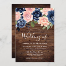 Rustic Wood Blush & Navy Floral Wedding