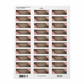 Rustic Wood Blush Pink Waterverf Floral Etiket (Full Sheet)
