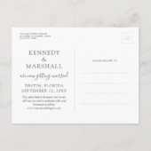 Rustic Wood Board hercheduled Beach Wedding Rustic Aankondigingskaart (Achterkant)