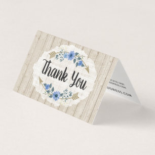 Rustic Wood & Bohemen Waterverf Floral bedankt Kaart