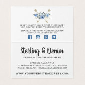 Rustic Wood & Bohemen Waterverf Floral bedankt Kaart (Binnenkant ongevouwen)