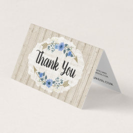 Rustic Wood & Bohemen Waterverf Floral bedankt Kaart