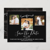 Rustic Wood Boho Chic Photo Wedding Save the Date (Voorkant / Achterkant)