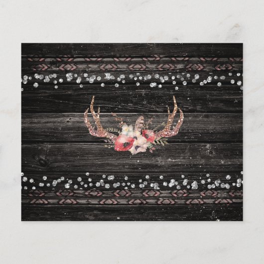 Rustic Wood Boho Chic Photo Wedding Save the Date (Achterkant)