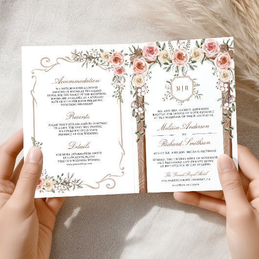 Rustic Wood Boho Floral All in One Canopy Wedding