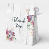 Rustic Wood Boho Floral Blauwgroen Truck Wedding Bedankdoosjes (Achterkant)