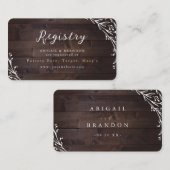 Rustic Wood Boho Floral country bridal Registry Informatiekaartje (Voorkant / Achterkant)