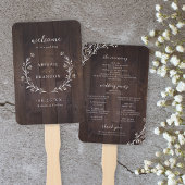 Rustic Wood Boho Floral Country Wedding Programme Handwaaier