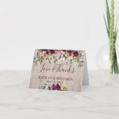 Rustic Wood Boho Floral Licht Liefde & Bedankt (Voorkant)