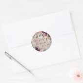 Rustic Wood Boho Floral Lights Versatile Wedding Ronde Sticker (Envelop)