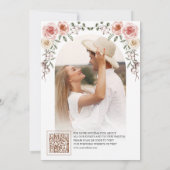 Rustic Wood Boho Floral Photo Canopy Wedding Save The Date (Achterkant)