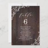 Rustic Wood Boho floral table number Kaart (Voorkant)