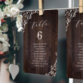 Rustic Wood Boho floral table number Kaart